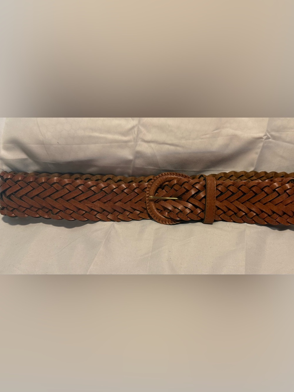 Women’s Woven Leather Belt - Brown - Size 18/20